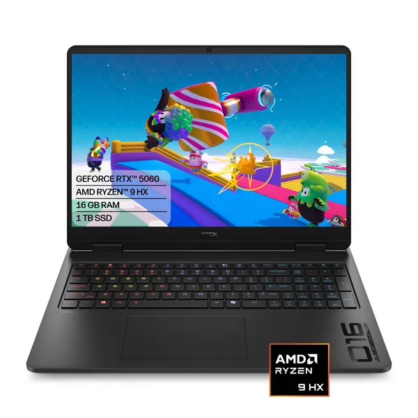 HyperX - OMEN 16" 165Hz 2.5K OLED Gaming Laptop - AMD Ryzen 9 8940HX (2025) - 16GB Memory - NVIDIA GeForce RTX 5060 - 1TB SSD - Shadow Black